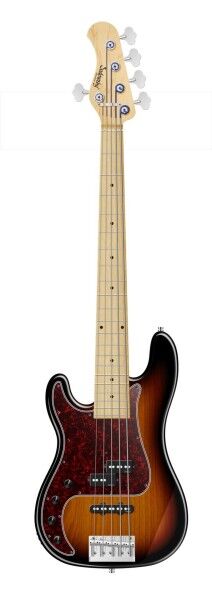 Sadowsky MetroLine 21-Fret Hybrid P/J Bass, Swamp Ash Body, Maple Fingerboard, 5-String, Lefthand - '59 Burst Transparent High Polish