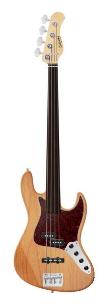 Sadowsky MetroLine 21-Fret Vintage P/J Bass, Red Alder Body, Tigerstripe Ebony Fingerboard, 4-String, Fretless - Natural Transparent Satin
