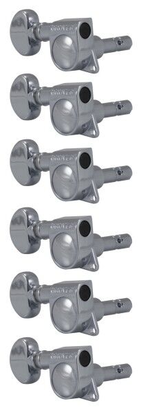 Grover 406 Series - Mini Locking Rotomatics with Round Button - Guitar Machine Heads, 6-in-Line