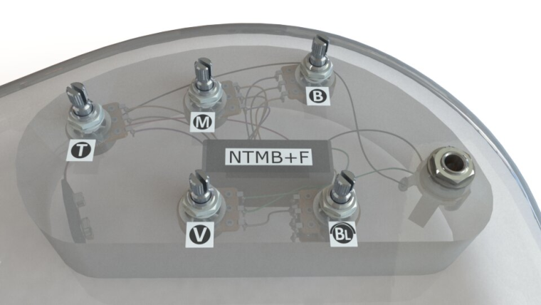 Bartolini TCT 3-Band Preamp (TCT-5.4), 5 Pots, 1 Toggle