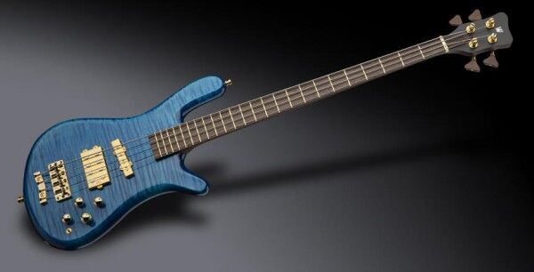 Warwick Masterbuilt Streamer Jazzman, 4-String - Ocean Blue Transparent High Polish