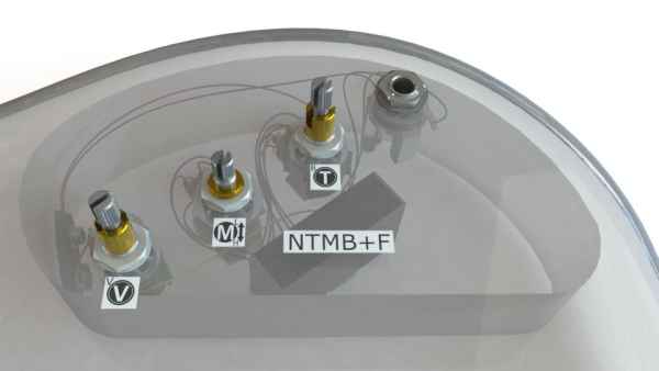 Bartolini NTMB+F 3-Band Preamp (HR-3.4/918), 3 Pots