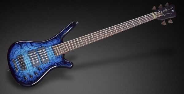 Warwick Custom Shop Corvette $$, 5-String - Bleached Turquoise Blue Transparent High Polish - 16-3266