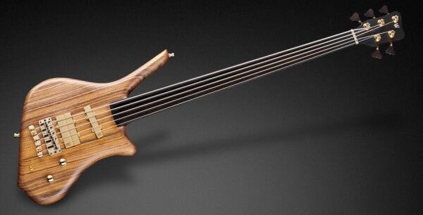 Warwick Masterbuilt Dolphin Pro I, Fretless, 5-String - Natural Oil Finish, Gold Hardware