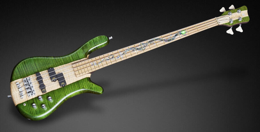 Warwick Custom Shop Streamer LX, 4-String - Emeraude Green Transparent  Satin / Natural Oil Finish - 16-3283