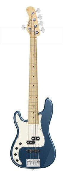 Sadowsky MetroLine 21-Fret Hybrid P/J Bass, Swamp Ash Body, Maple Fingerboard, 5-String, Lefthand - Solid Dark Lake Placid Blue Metallic High Polish