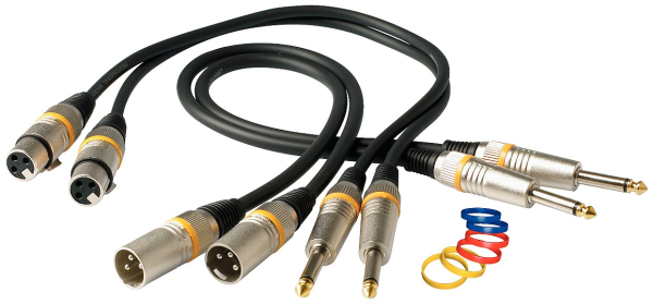 RockCable Microphone Cable - XLR (female) / TS (Jack 6.3 mm / 1/4), color coded
