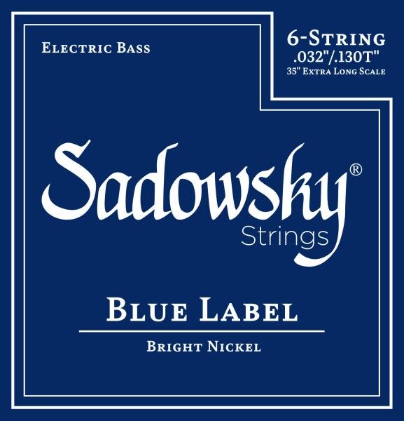 Sadowsky Blue Label Bass String Set, Nickel, Taperwound, Extra Long (35") - 6-String, 032-130