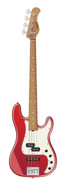 Sadowsky MasterBuilt 21-Fret Hybrid P/J Bass, Swamp Ash Body, Roasted Maple Fingerboard, 4-String - Solid Dakota Red High Polish