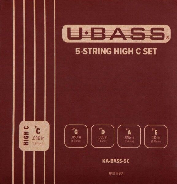 Kala U-Bass Roundwound String Set, 5-String, High C