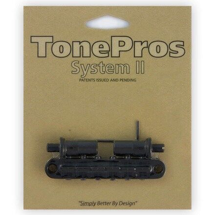 TonePros TPFA - Metric Aluminum Tune-O-Matic Bridge with Bell Brass Saddles (Large Posts / Notched Saddles)