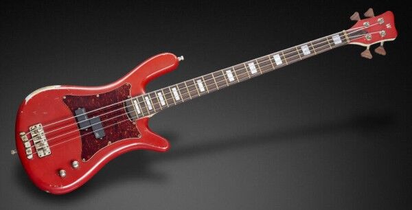 Warwick Custom Shop Streamer CV, 4-String - Aged Fire Red High Polish - 16-3089