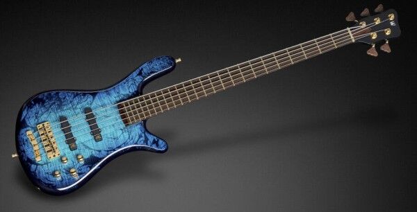 Warwick Custom Shop Streamer Stage I, 5-String - Bleached Turquoise Blue Threadburst High Polish - 17-3570