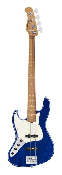 Sadowsky MasterBuilt 20-Fret Ultra Vintage J/J Bass, Swamp Ash Body, Roasted Maple Fingerboard, 4-String, Lefthand - Ocean Blue Transparent High Polish