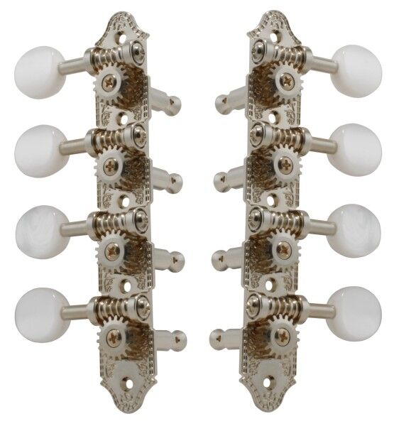 Grover 409 Series - Professional Mandolin Machines with Pearloid Button - Mandolin Machine Heads, 4 + 4