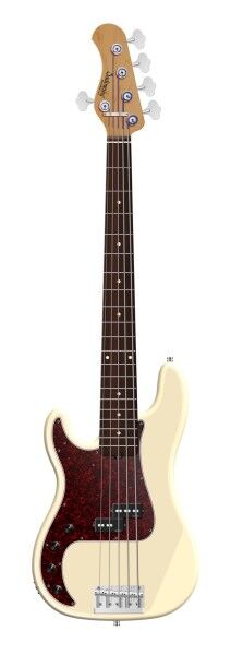 Sadowsky MasterBuilt 20-Fret Ultra Vintage P Bass, Red Alder Body, Morado Fingerboard, 5-String, Lefthand - Solid Olympic White High Polish
