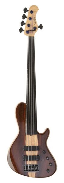 Sadowsky Custom Shop 24-Fret Single Cut Bass, Fretless, 5-String - Natural Transparent High Polish - 21-4293