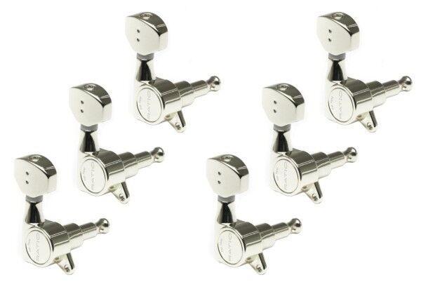 Graph Tech PRN-4721 - Ratio Electric Guitar Machine Heads with Mini Contemporary Button, Offset Screw - 6-in-Line