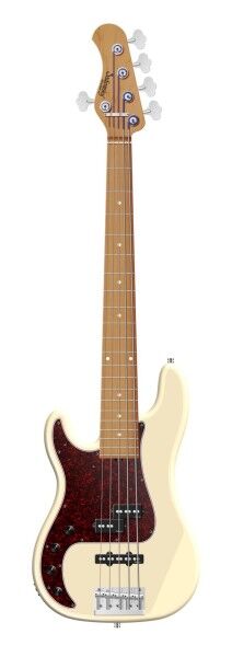 Sadowsky MasterBuilt 21-Fret Hybrid P/J Bass, Swamp Ash Body, Roasted Maple Fingerboard, 5-String, Lefthand - Solid Olympic White High Polish