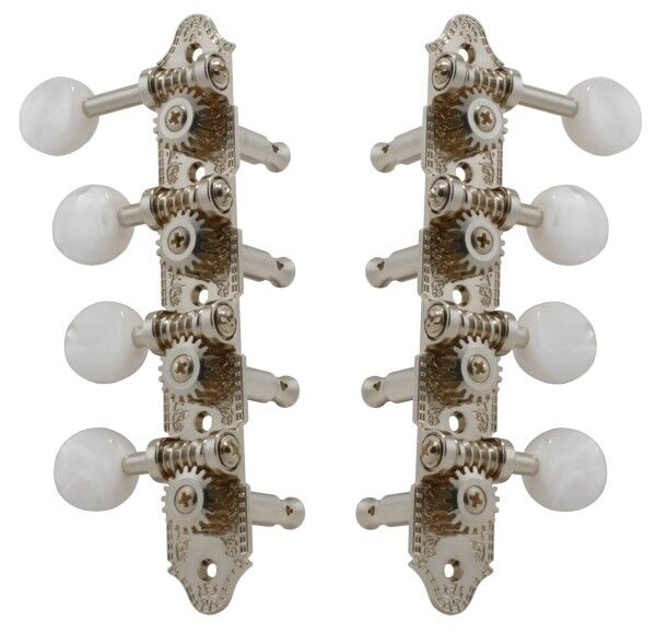 Grover 409 Series - Professional Mandolin Machines with Pearloid Button - Mandolin Machine Heads, 4 + 4