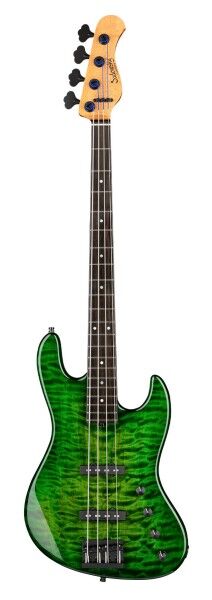 Sadowsky Custom Shop 21-Fret Standard J/J Bass, 4-String - Transparent Green Burst High Polish - 23-4377