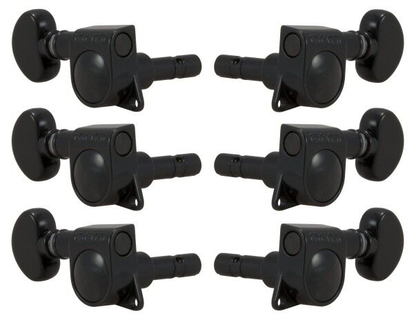 Grover 406 Series - Mini Locking Rotomatics with Round Button - Guitar Machine Heads, 3 + 3