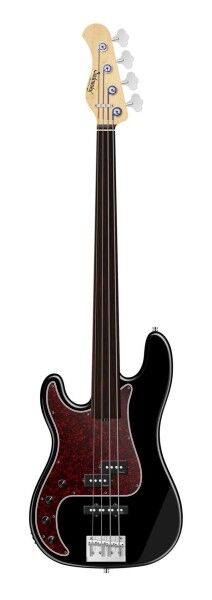 Sadowsky MetroLine 21-Fret Hybrid P/J Bass, Swamp Ash Body, Tigerstripe Ebony Fingerboard, 4-String, Fretless, Lefthand - Solid Black High Polish