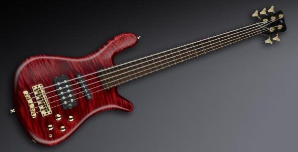 Warwick Masterbuilt Streamer Jazzman, 5-String - Burgundy Red Transparent Satin
