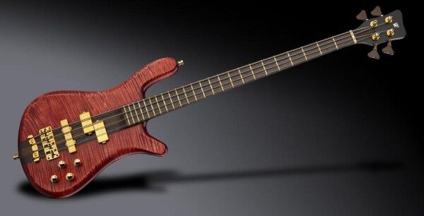 Warwick Masterbuilt Streamer Stage I, 4-String - Bleached Burgundy Red Transparent Satin