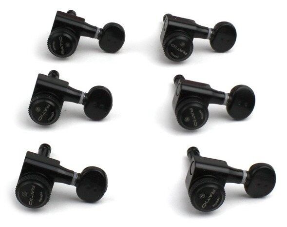 Graph Tech PRL-8731 - Ratio Electric Locking Machine Heads with Classic Button - 6-in-Line