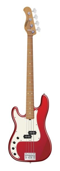 Sadowsky MasterBuilt 20-Fret Ultra Vintage P Bass, Swamp Ash Body, Roasted Maple Fingerboard, 4-String, Lefthand - Solid Candy Apple Red Metallic High Polish