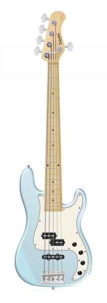 Sadowsky MetroLine 21-Fret Hybrid P/J Bass, Swamp Ash Body, Maple Fingerboard, 5-String - Solid Ice Blue Metallic Satin