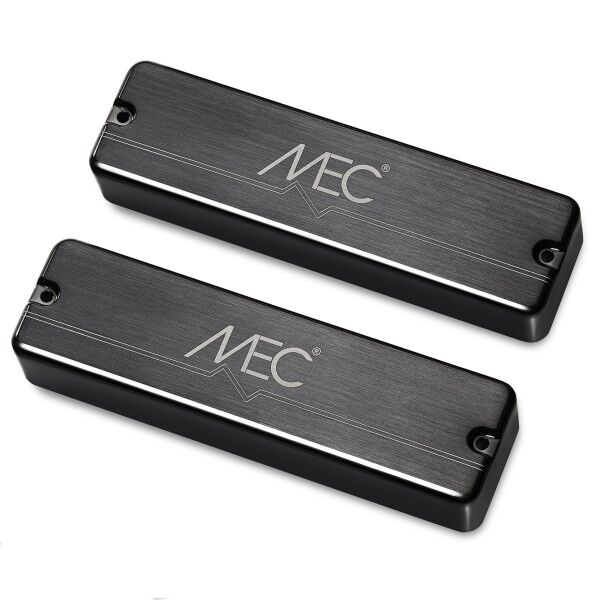 MEC Passive Soapbar Humbucker Bass Pickup Set, Metal Cover, 6-String