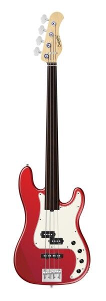 Sadowsky MetroLine 21-Fret Hybrid P/J Bass, Swamp Ash Body, Tigerstripe Ebony Fingerboard, 4-String, Fretless - Solid Candy Apple Red Metallic High Polish