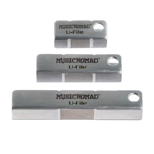 MusicNomad Fret Leveler (MN813) - Diamond U-File for Leveling Single Guitar Frets - 3 Pack (1.25", 2", 3")