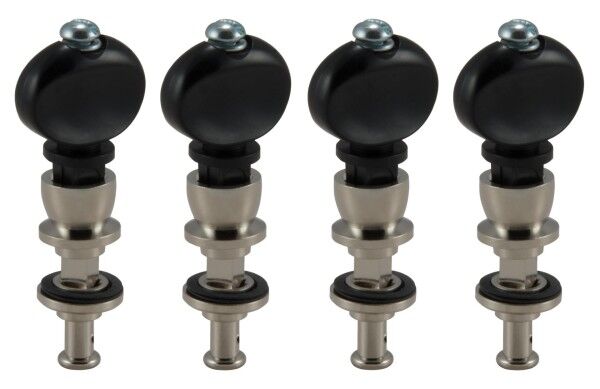 Grover 88B Champion Baritone Ukulele or Tenor Guitar Pegs with Black Button - 4 pcs. - Nickel