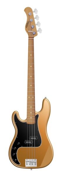 Sadowsky MasterBuilt 20-Fret Ultra Vintage P Bass, Swamp Ash Body, Roasted Maple Fingerboard, 4-String, Lefthand - Solid Firemist Gold Metallic Satin