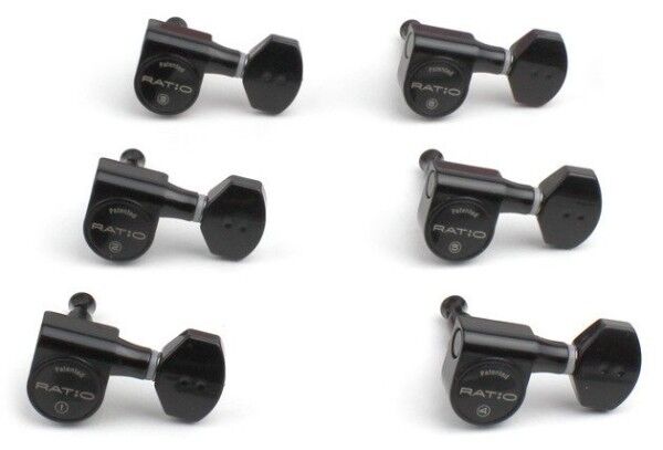 Graph Tech PRN-2721 - Ratio Electric Guitar Machine Heads with Mini Contemporary Button - 6-in-Line
