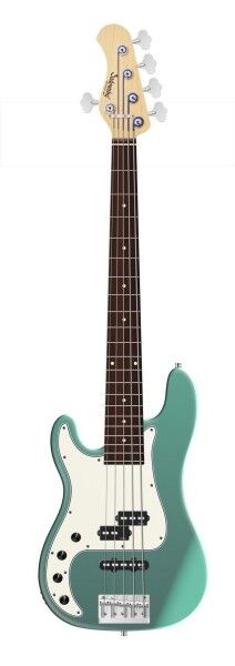 Sadowsky MetroLine 21-Fret Hybrid P/J Bass, Red Alder Body, Morado Fingerboard, 5-String, Lefthand - Solid Sage Green Metallic Satin