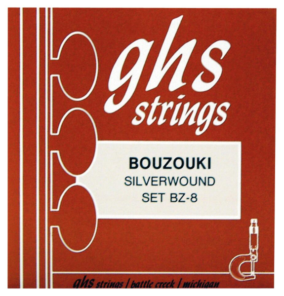 GHS Bouzouki String Set, 8-String, Loop End, Silverwound, .011-.028