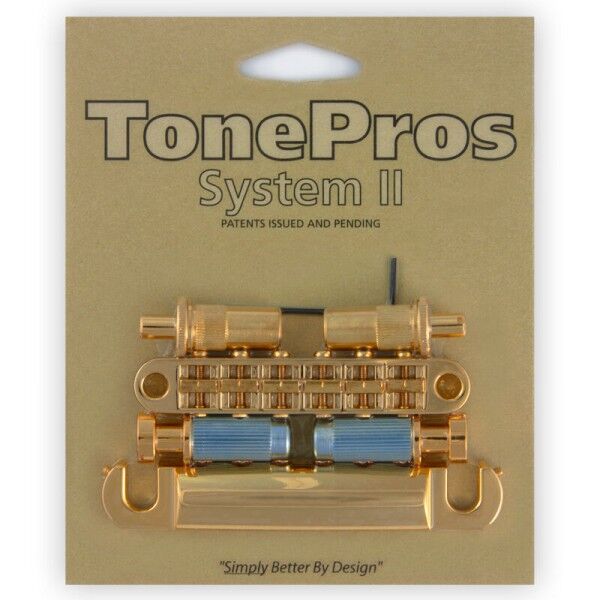 TonePros LPM02 - Metric Tune-O-Matic Bridge and Tailpiece Set (Large Posts / Notched Saddles)