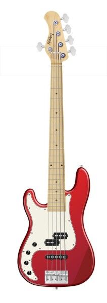 Sadowsky MetroLine 21-Fret Hybrid P/J Bass, Swamp Ash Body, Maple Fingerboard, 5-String, Lefthand - Solid Candy Apple Red Metallic High Polish