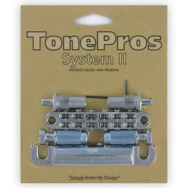 TonePros LPM02 - Metric Tune-O-Matic Bridge and Tailpiece Set (Large Posts / Notched Saddles)