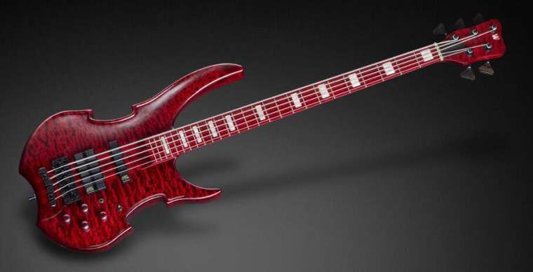 Warwick Custom Shop Vampyre NT, 5-String - Bleached Dark Red Transparent  Satin - 18-3798