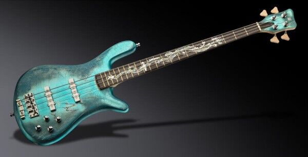 Warwick Custom Shop Streamer CV, 4-String - Faded Chrome Turquoise Blue - 19-4056