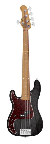 Sadowsky MasterBuilt 20-Fret Ultra Vintage P Bass, Swamp Ash Body, Roasted Maple Fingerboard, 5-String, Lefthand - Nirvana Black Transparent Satin