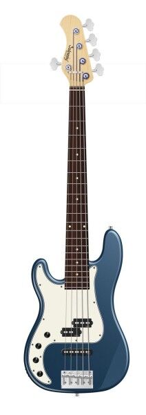 Sadowsky MetroLine 21-Fret Hybrid P/J Bass, Red Alder Body, Morado Fingerboard, 5-String, Lefthand - Solid Dark Lake Placid Blue Metallic High Polish