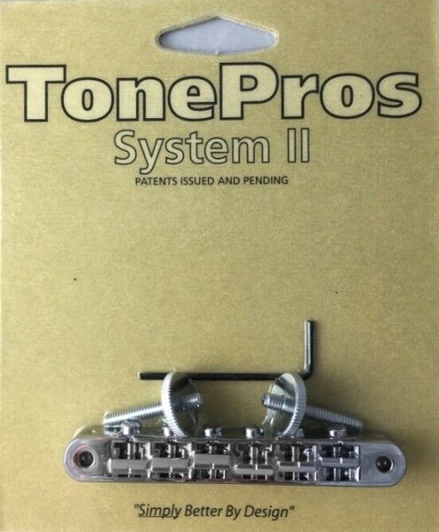 TonePros AVR2P - Tune-O-Matic Bridge with Notched Saddles (Vintage ABR-1 Replacement)