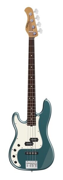 Sadowsky MasterBuilt 21-Fret Hybrid P/J Bass, Red Alder Body, Morado Fingerboard, 4-String, Lefthand - Solid Vintage Teal Green Metallic Satin