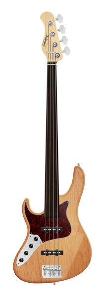 Sadowsky MetroLine 24-Fret Vintage J/J Bass, Red Alder Body, Tigerstripe Ebony Fingerboard, 4-String, Fretless, Lefthand - Natural Transparent Satin